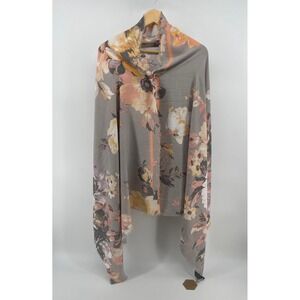 Vince Camuto Floral Scarf Wrap Women One Size‎ Gray Pink NWT